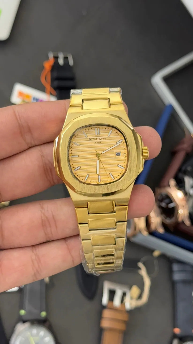 Patek Philippe Silver Chain Gold Dial