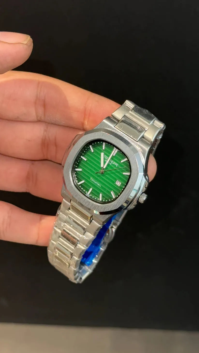 Patek Philippe Silver Chain Green Dial
